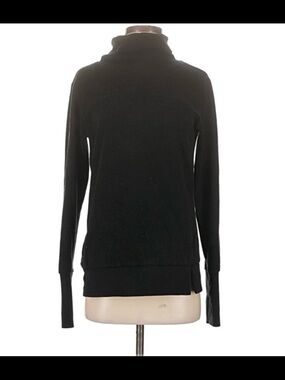 ALO Yoga Black Cowl Neck Long-Sleeve Pullover